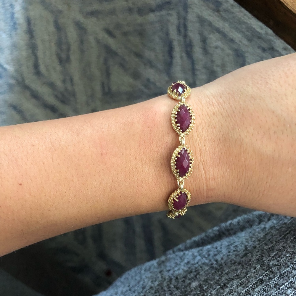 Kendra Scott Maroon & gold Jana bracelet